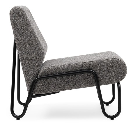 Fauteuil Clip en tissu gris, vue latérale droite – Clip