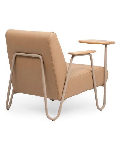 Fauteuil Clip en cuir camel, vue arrière – Clip
