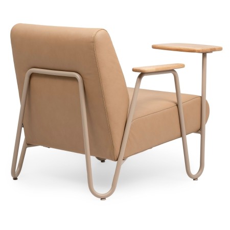 Fauteuil Clip en cuir camel, vue arrière – Clip