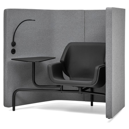 Fauteuil Booi Workstation en tissu gris, vue de face – Booi Workstation