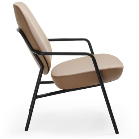 Fauteuil Epocc Lounge en tissu beige, vue arrière – Epocc Lounge