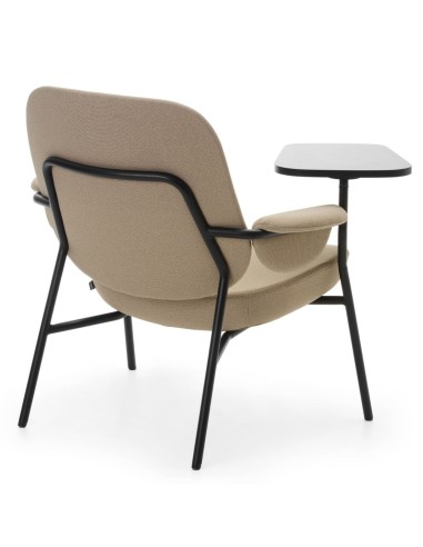 Fauteuil Epocc Lounge en tissu beige, vue latérale gauche – Epocc Lounge