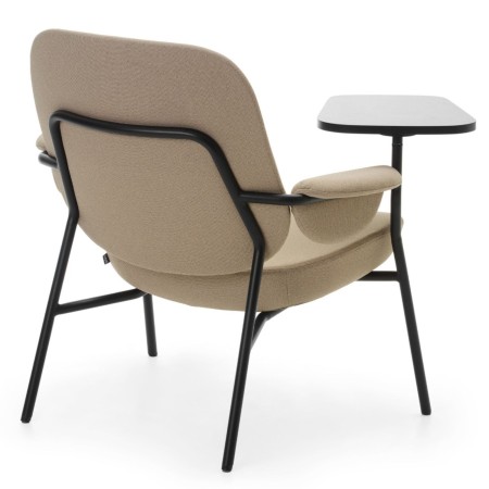 Fauteuil Epocc Lounge en tissu beige, vue latérale gauche – Epocc Lounge
