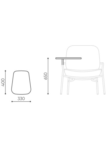 Dimensions du fauteuil Epocc Lounge avec schéma d’ensemble – Epocc Lounge