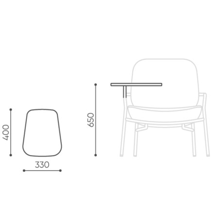 Dimensions du fauteuil Epocc Lounge avec schéma d’ensemble – Epocc Lounge