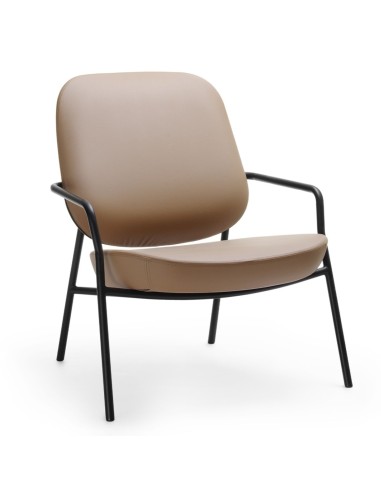 Fauteuil Epocc Lounge en tissu beige, vue de face – Epocc Lounge