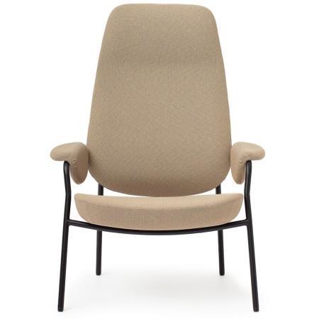 Fauteuil Epocc Lounge en tissu beige, vue de face – Epocc Lounge
