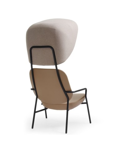 Fauteuil Epocc Lounge en tissu beige, vue arrière – Epocc Lounge