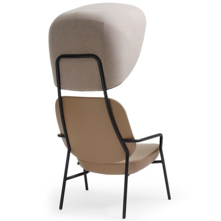 Fauteuil Epocc Lounge en tissu beige, vue arrière – Epocc Lounge