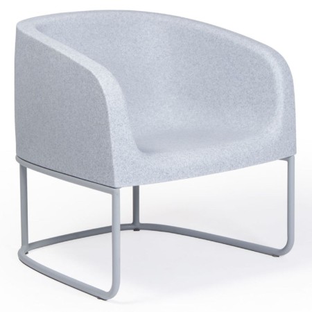 Fauteuil Gummy Bear en plastique recyclé blanc, vue de trois quarts avant – Gummy Bear