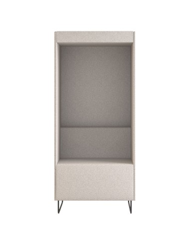 Fauteuil Quadra beige avec isolement phonique, vue de face – Quadra