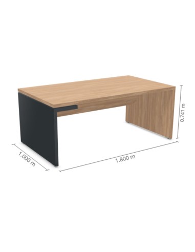 Dimensions bureau MIT3 L. 180 cm