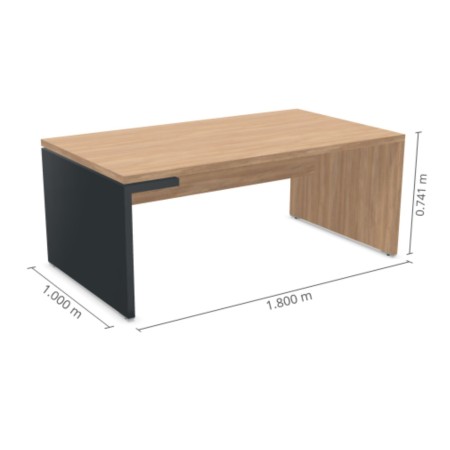 Dimensions bureau MIT3 L. 180 cm