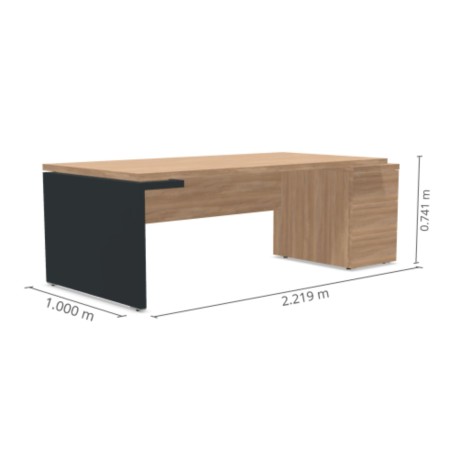 Bureau de direction MIT3KD L. 220 cm