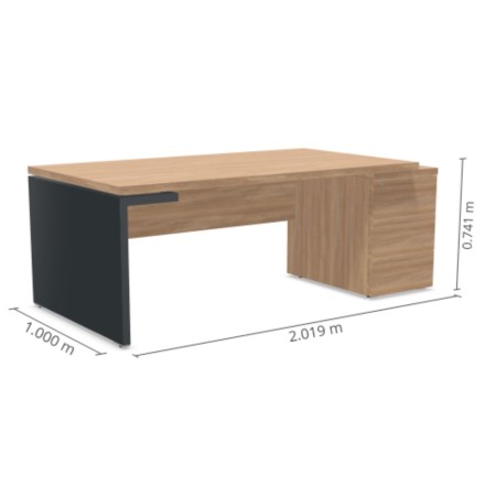 Bureau de direction MIT4KD L. 200 cm