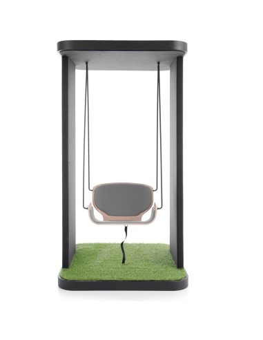 Social Swing Single vert avec assise suspendue, vue de face – Social Swing Single