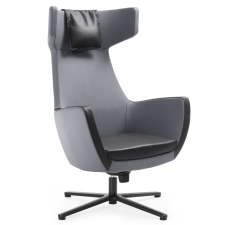 Fauteuil Umm gris, vue de trois quarts avant – Umm