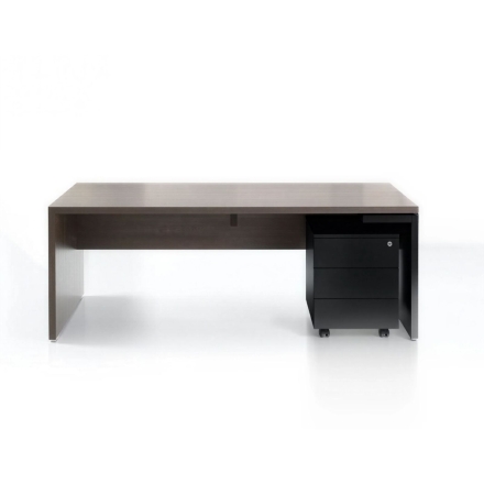 Bureau avec caisson de rangement noir