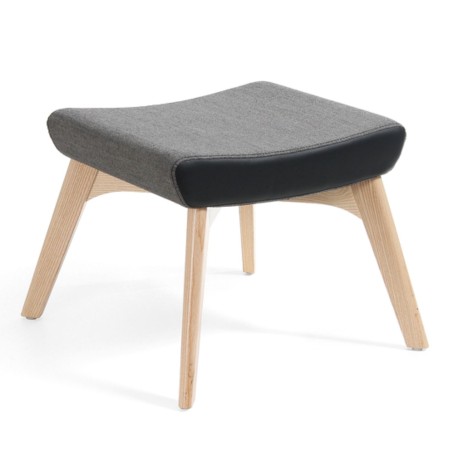 Repose-pieds Umm bois et tissu gris – Umm