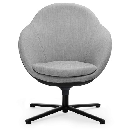 Fauteuil Vieni gris clair sur base pivotante noire – Vieni