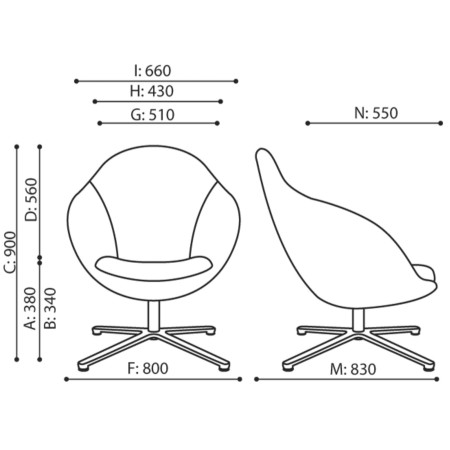 Fauteuil Vieni gris clair sur base pivotante noire – Vieni 2