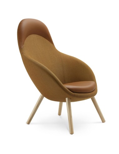 Vieni marron avec piètement bois naturel – Vieni