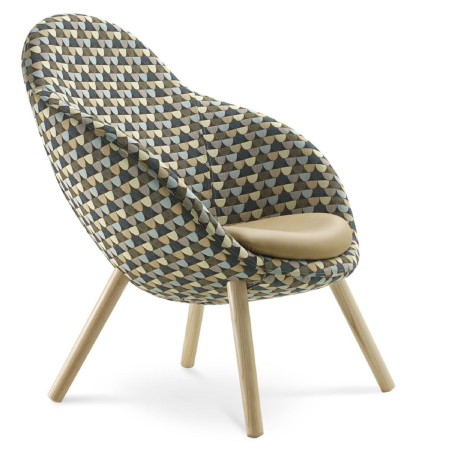 Vieni motif géométrique, piètement bois clair – Vieni