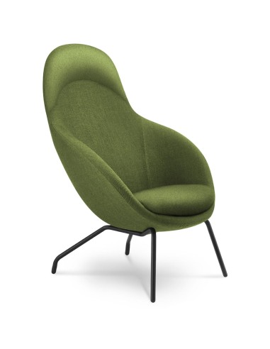 Fauteuil Vieni vert avec piètement métal noir – Vieni