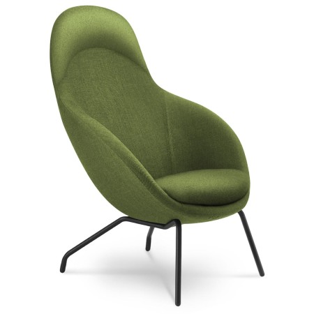 Fauteuil Vieni vert avec piètement métal noir – Vieni