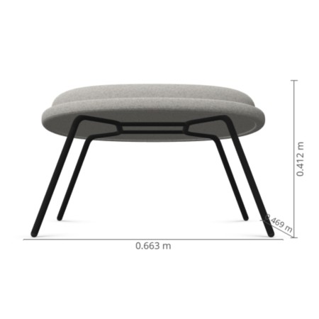 Repose-pieds Vieni design, piètement métal noir – Vieni