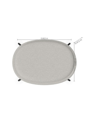 Repose-pieds Vieni tissu uni gris clair, piètement métal noir – Vieni