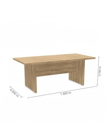 Dimensions table de réunion rectangulaire en bois clair