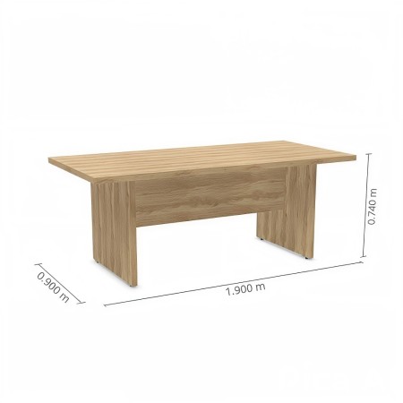 Dimensions table de réunion rectangulaire en bois clair