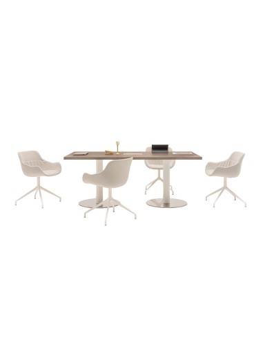 Table de conférence avec chaises de travail blanches