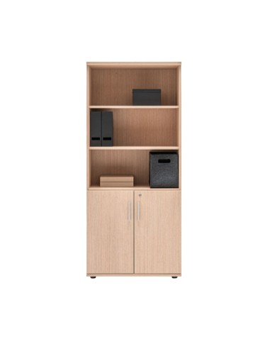 Armoire bibliothèque avec bacs de rangement