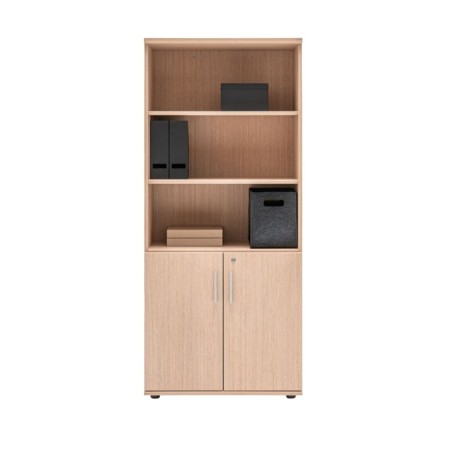 Armoire bibliothèque avec bacs de rangement