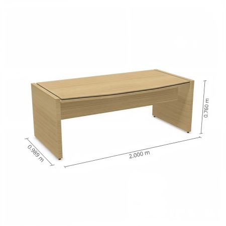 Dimensions bureau de direction en bois clair