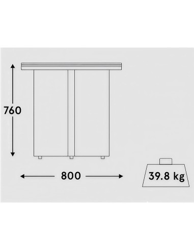 Dimensions table de réunion haute