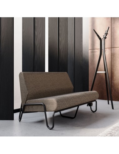 Banquette Clip deux places en tissu gris, design moderne – Clip