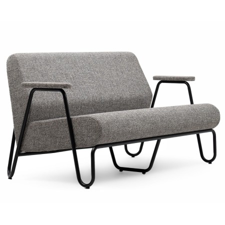 Banquette Clip en tissu gris avec accoudoirs, vue latérale – Clip