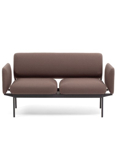 Banquette Fora Care en cuir brun, vue de face – Fora Care