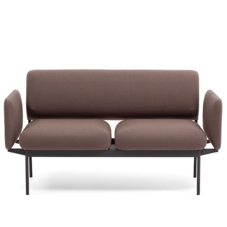 Banquette Fora Care en cuir brun, vue de face – Fora Care