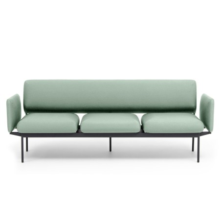 Banquette Fora Care verte trois places, idéale pour espaces d’attente – Fora Care