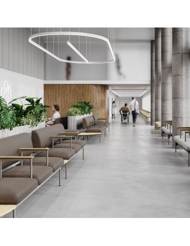 Banquette Fora Care alignée dans un couloir lumineux – Fora Care