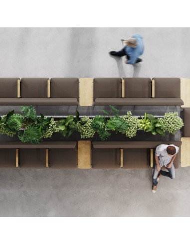 Banquette Fora Care en espace lounge avec table basse – Fora Care