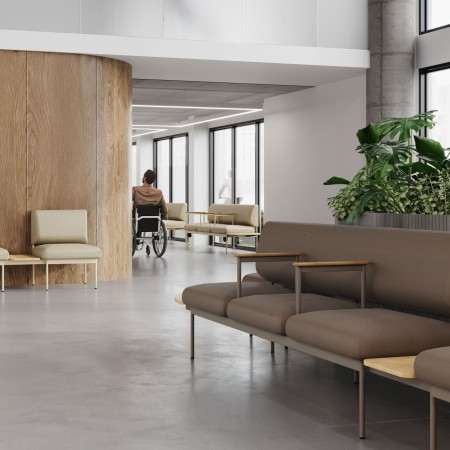 Banquette Fora Care en tissu noir, ambiance épurée – Fora Care