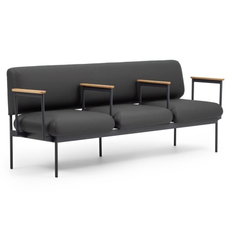 Banquette Fora Care noire, vue latérale avec accoudoir – Fora Care