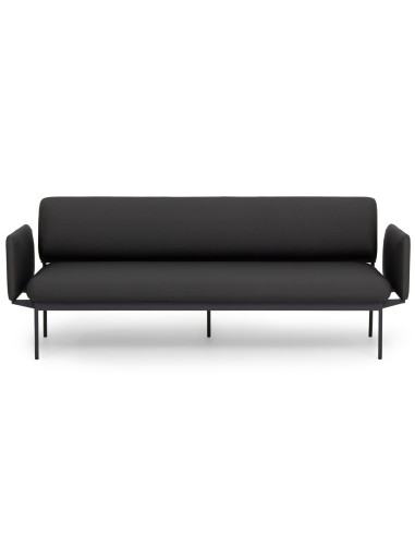 Canapé Fora Care trois places avec accoudoirs, revêtement noir – Fora Care