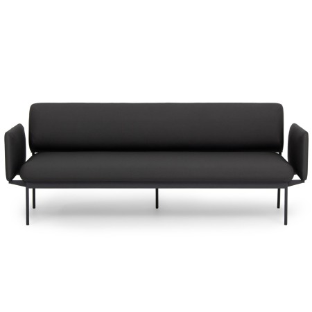 Canapé Fora Care trois places avec accoudoirs, revêtement noir – Fora Care