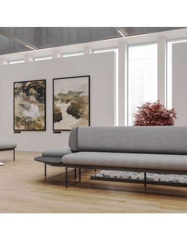 Salle d’attente avec canapé Fora Care en tissu gris clair – Fora Care